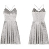 image:imageRVivimos Womens Crushed Velvet Swing Skater Mini DressSilver