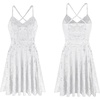 image:imageRVivimos Womens Crushed Velvet Swing Skater Mini DressWhite