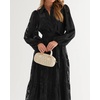 image:imageRVivimos Womens Fall Chiffon Jacquard Button Down Midi DressBlack