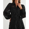 image:imageRVivimos Womens Fall Chiffon Jacquard Button Down Midi DressBlack