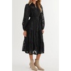 image:imageRVivimos Womens Fall Chiffon Jacquard Button Down Midi DressBlack