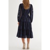 image:imageRVivimos Womens Fall Chiffon Jacquard Button Down Midi DressNavy Blue