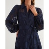 image:imageRVivimos Womens Fall Chiffon Jacquard Button Down Midi DressNavy Blue