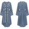 image:imageRVivimos Womens Floral Embroidered High Low Long DressesDusty Blue