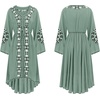 image:imageRVivimos Womens Floral Embroidered High Low Long DressesGreen