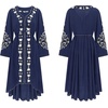 image:imageRVivimos Womens Floral Embroidered High Low Long DressesNavy Blue