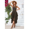 image:imageRVivimos Womens Lace Long Dress with Slip Two PiecesArmygreen
