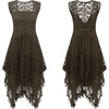 image:imageRVivimos Womens Lace Long Dress with Slip Two PiecesArmygreen