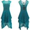 image:imageRVivimos Womens Lace Long Dress with Slip Two PiecesGreen