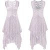 image:imageRVivimos Womens Lace Long Dress with Slip Two PiecesPurple