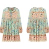 image:imageRVivimos Womens Long Sleeve Floral Print Tunic Mini DressAqua