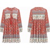 image:imageRVivimos Womens Long Sleeve Floral Print Tunic Mini DressAurorared