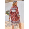 image:imageRVivimos Womens Long Sleeve Floral Print Tunic Mini DressAurorared