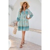 image:imageRVivimos Womens Long Sleeve Floral Print Tunic Mini DressBlueturquoise