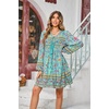 image:imageRVivimos Womens Long Sleeve Floral Print Tunic Mini DressGreen