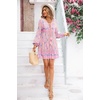image:imageRVivimos Womens Long Sleeve Floral Print Tunic Mini DressLightpink