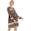 image:imageRVivimos Womens Long Sleeve Floral Print Tunic Mini DressMulti Black