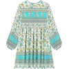 image:imageRVivimos Womens Long Sleeve Floral Print Tunic Mini DressMulti Green