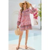 image:imageRVivimos Womens Long Sleeve Floral Print Tunic Mini DressPink1