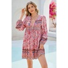 image:imageRVivimos Womens Long Sleeve Floral Print Tunic Mini DressPink1