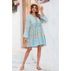 image:imageRVivimos Womens Long Sleeve Floral Print Tunic Mini DressSkyblue1