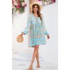 image:imageRVivimos Womens Long Sleeve Floral Print Tunic Mini DressSkyblue1