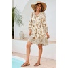 image:imageRVivimos Womens Long Sleeve Floral Print Tunic Mini DressWhite
