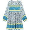 image:imageRVivimos Womens Long Sleeve Floral Print Tunic Mini DressWhiteblue1
