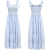 image:imageRVivimos Womens Summer Adjustable Straps Cotton Maxi Dress with PocketsBluestripe