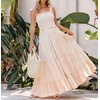 image:imageRVivimos Womens Summer Adjustable Straps Cotton Maxi Dress with PocketsBrownstripe