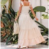 image:imageRVivimos Womens Summer Adjustable Straps Cotton Maxi Dress with PocketsBrownstripe