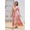 image:imageRVivimos Womens Summer Boho Floral Print V Neck Flowy DressBlush