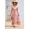 image:imageRVivimos Womens Summer Boho Floral Print V Neck Flowy DressBlush