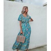 image:imageRVivimos Womens Summer Boho Floral Print V Neck Flowy DressGreen