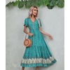 image:imageRVivimos Womens Summer Boho Floral Print V Neck Flowy DressGreen3