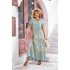 image:imageRVivimos Womens Summer Boho Floral Print V Neck Flowy DressLightblue