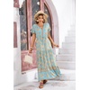 image:imageRVivimos Womens Summer Boho Floral Print V Neck Flowy DressLightblue