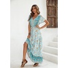 image:imageRVivimos Womens Summer Boho Floral Print V Neck Flowy DressLightgreen