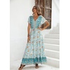 image:imageRVivimos Womens Summer Boho Floral Print V Neck Flowy DressLightgreen