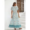 image:imageRVivimos Womens Summer Boho Floral Print V Neck Flowy DressLightgreen