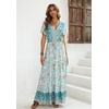 image:imageRVivimos Womens Summer Boho Floral Print V Neck Flowy DressLightgreen