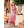 image:imageRVivimos Womens Summer Boho Floral Print V Neck Flowy DressLightpink