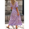 image:imageRVivimos Womens Summer Boho Floral Print V Neck Flowy DressPurple