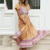 image:imageRVivimos Womens Summer Boho Floral Print V Neck Flowy DressPurpleyellow