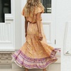 image:imageRVivimos Womens Summer Boho Floral Print V Neck Flowy DressPurpleyellow