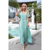 image:imageRVivimos Womens Summer Boho Floral Print V Neck Flowy DressSagegreen