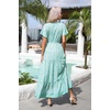 image:imageRVivimos Womens Summer Boho Floral Print V Neck Flowy DressSagegreen