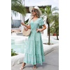 image:imageRVivimos Womens Summer Boho Floral Print V Neck Flowy DressSagegreen