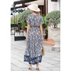 image:imageRVivimos Womens Summer Boho Floral Print V Neck Flowy DressSmoke Black