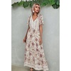image:imageRVivimos Womens Summer Boho Floral Print V Neck Flowy DressWhite